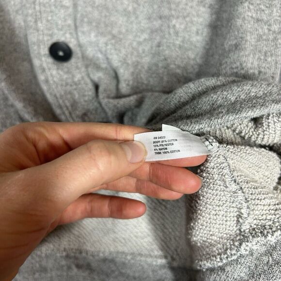 GAP Cardigan Sweater Mens Large Gray Button Up Collared Pockets Preppy Casual - Picture 7 of 8